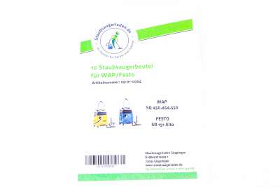 Produktbild von 10x MisterVac Staubsaugerbeutel – Kompatibel Mit Nilfisk Wap Alto SQ 550-11 Prof – 5-lagiges Vlies, Klasse L/M