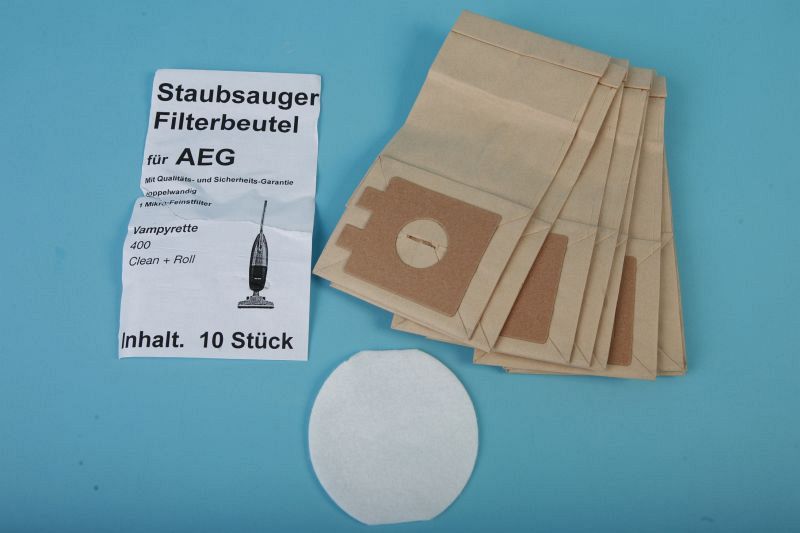 10 Staubsaugerbeutel Economy – Passend Für AEG Electrolux Vampyr 4123 Trio – Inkl. Microfilter