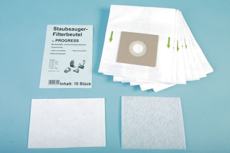 10 Staubsaugerbeutel + Filter – Passend Für Progress PC 3950, SL 225 B | Mikrovlies, Feinstaubfilternd